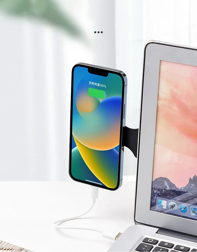 Magnetic Laptop Phone Mount for iPhone - Foldable Side Expansion Stand