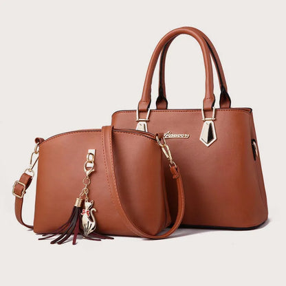 Luxury 2-Piece Leather Tote Set