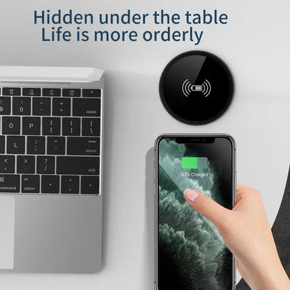 Invisible Desktop Wireless Fast Charger - 15W Embedded Charging Pad