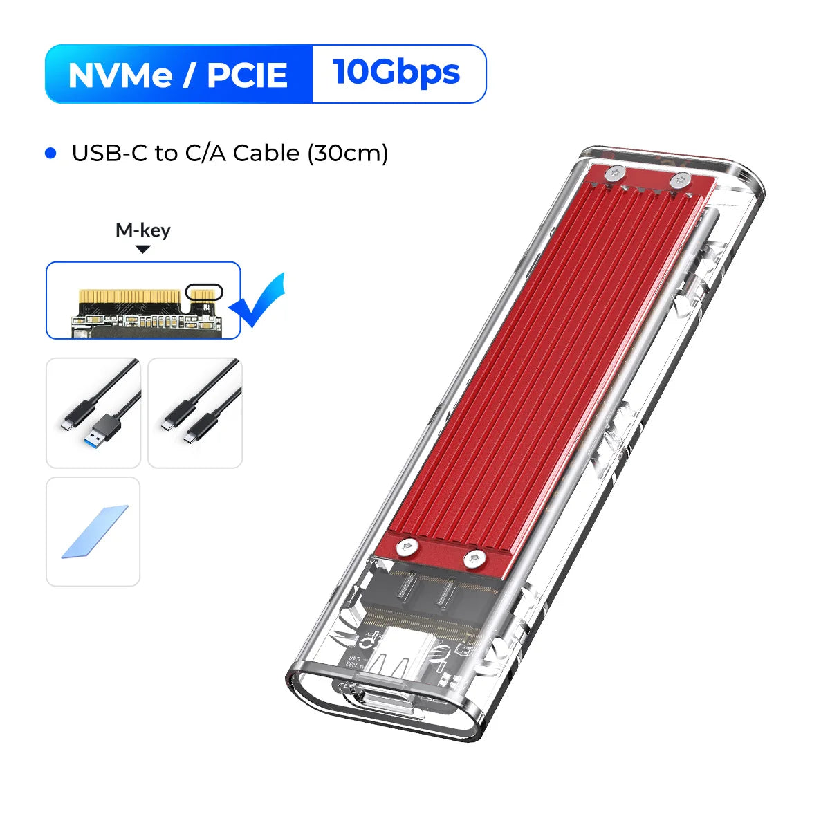 ORICO M.2 NVMe SSD Enclosure USB 3.1 Type-C External Hard Drive Case