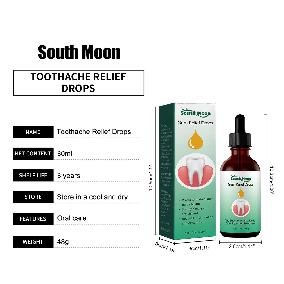 Herbal Toothache and Gum Relief Drops - Oral Care Solution for Pain and Sensitivity