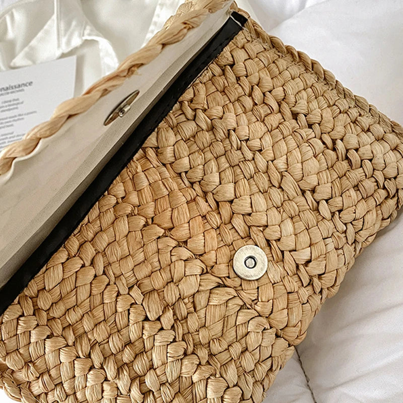 Luxury Woven Straw Clutch