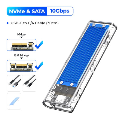 ORICO M.2 NVMe SSD Enclosure USB 3.1 Type-C External Hard Drive Case
