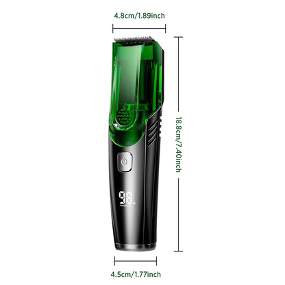 Cordless Vacuum Beard Trimmer – Rechargeable Electric Shaver for Precise Grooming