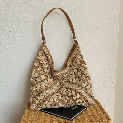 Luxury Woven Straw Beach Bag