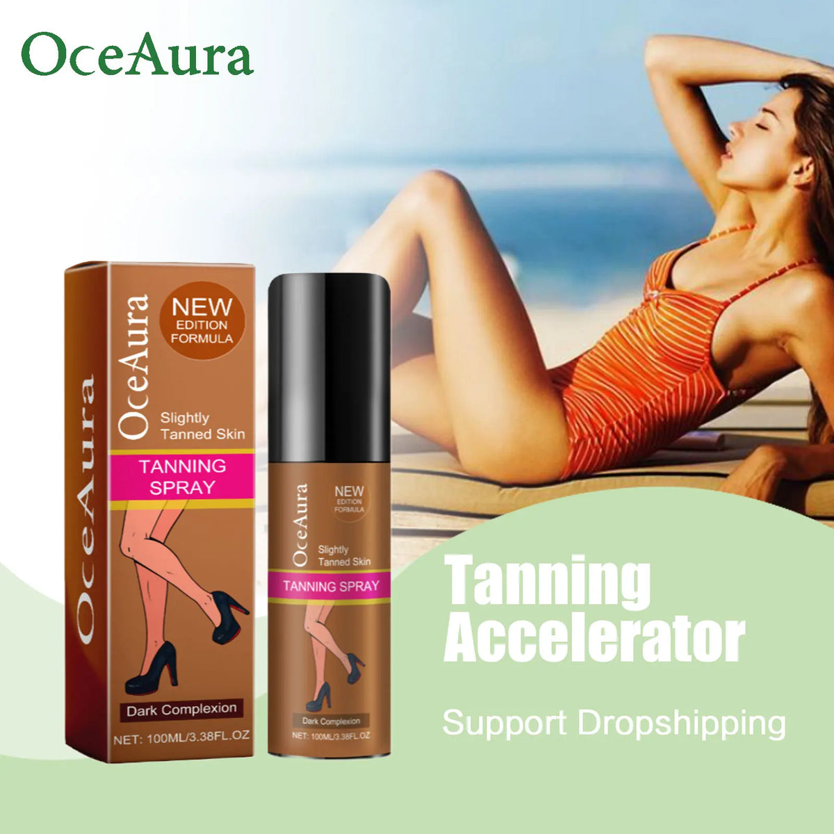 Sunless Tanning Spray for Natural Glowing Skin - Moisturizing Body Bronzer Mist
