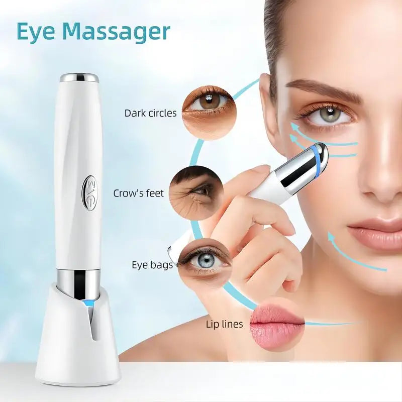 3-in-1 LED Photon Eye & Face Beauty Wand - Anti-Aging Massager for Dark Circles - 3