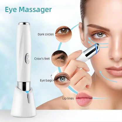3-in-1 LED Photon Eye & Face Beauty Wand - Anti-Aging Massager for Dark Circles