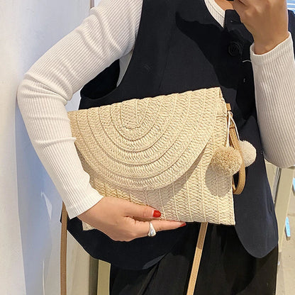 Luxury Woven Summer Straw Clutch