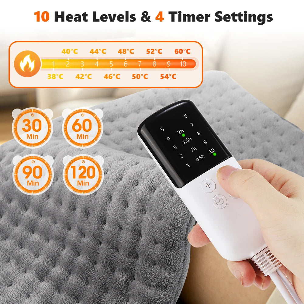 Electric Heating Pad for Back & Joint Pain Relief with Adjustable Heat & Timer - 3