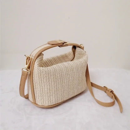 Luxury Woven Straw Bucket Bag