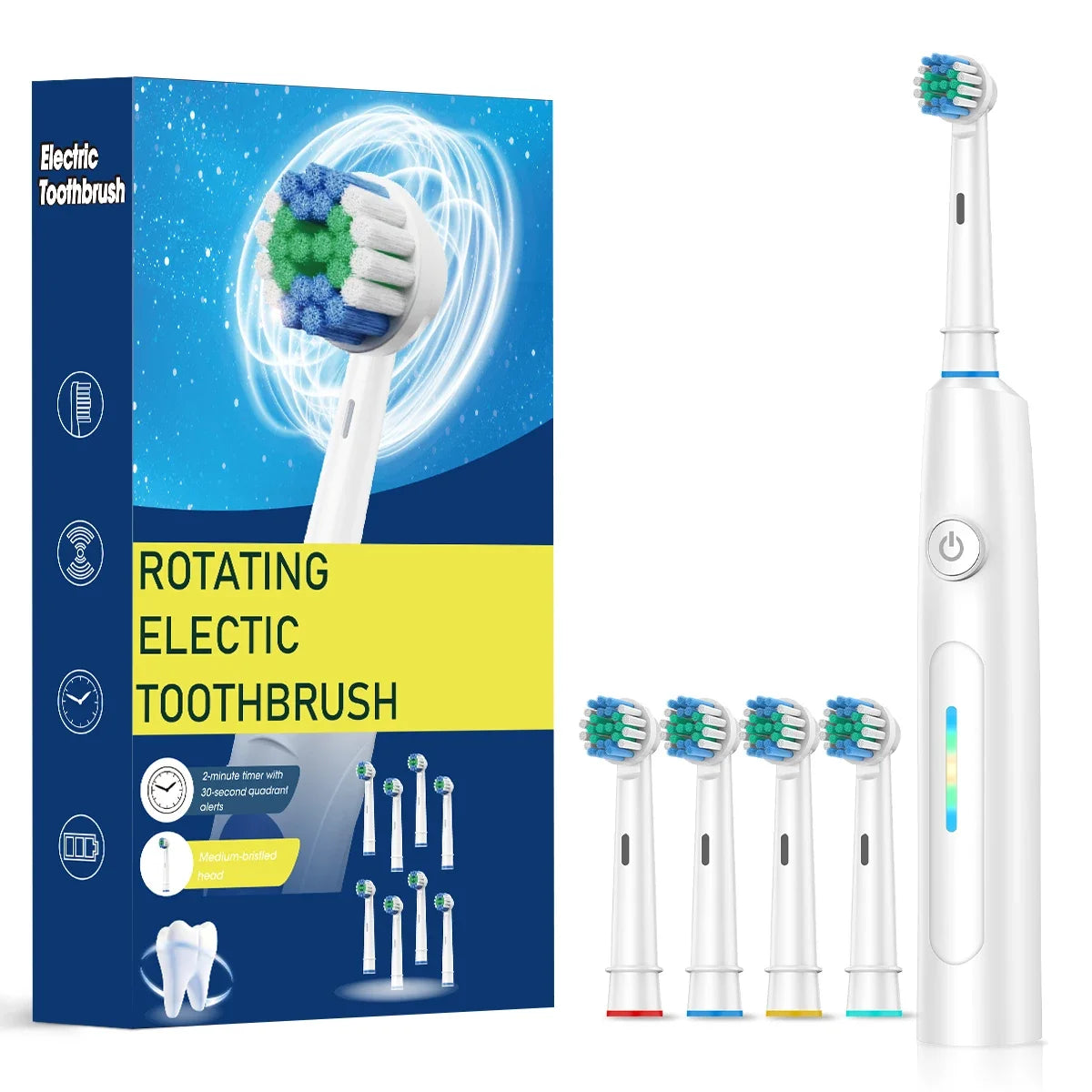 3D Rotating Rechargeable Electric Toothbrush with 5 Cleaning Modes and Smart Timer - 14