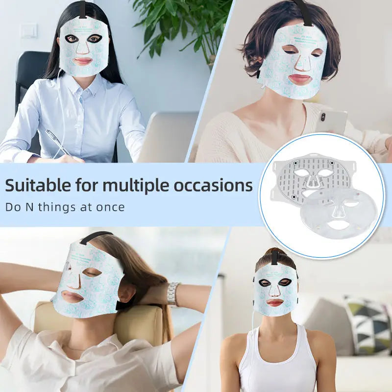 LED Red Light Therapy Face Mask with Cooling Gel Pack for Skin Rejuvenation - 6