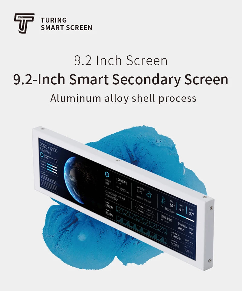 9.2" PC Chassis Secondary Screen - IPS Hardware Monitor for CPU/GPU Stats