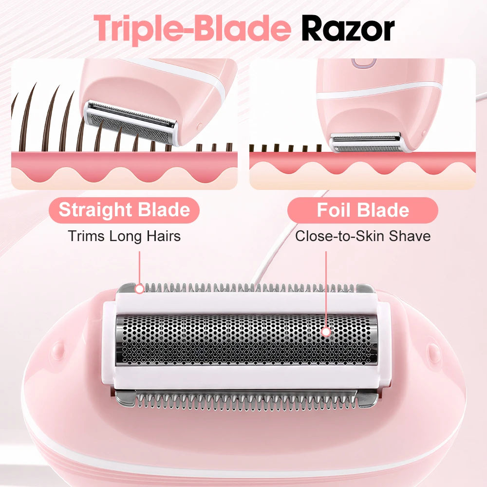 Electric Foil Shaver for Women – Rechargeable Cordless Body Hair Remover