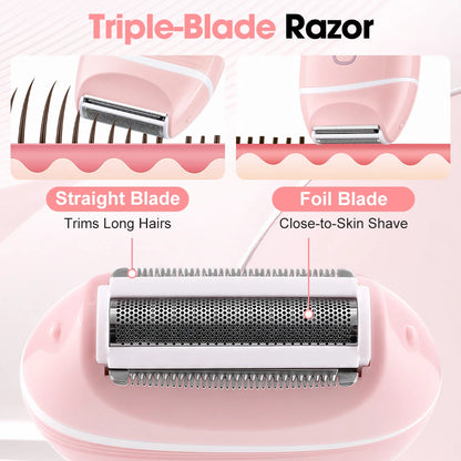 Electric Foil Shaver for Women – Rechargeable Cordless Body Hair Remover