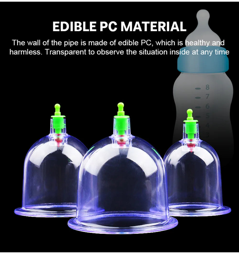 6-Cup Vacuum Cupping Therapy Set with Hand Pump