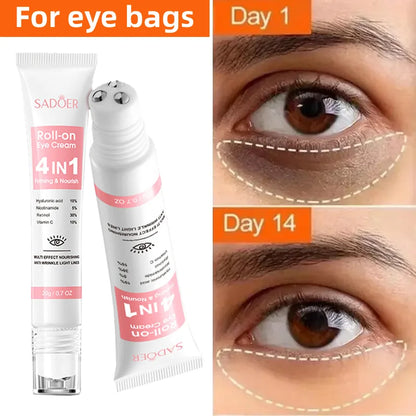 Retinol 4-in-1 Roll-On Eye Cream for Dark Circles & Puffiness Removal