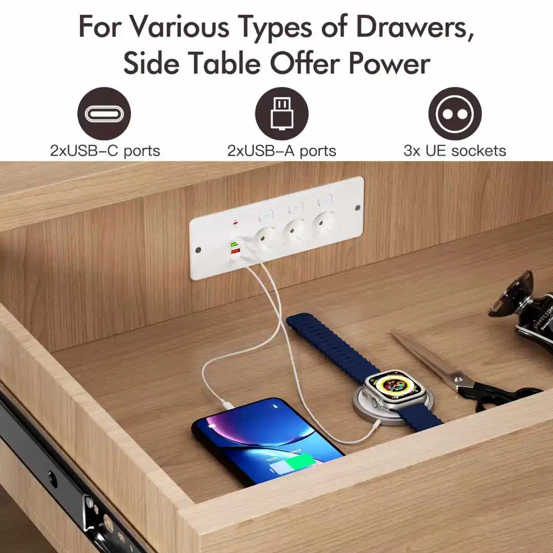EU Desktop Power Strip with 5 AC Sockets & 4 USB Ports - 3250W Fast Charge - 16
