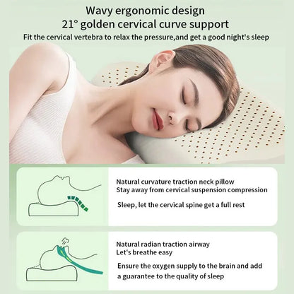 Natural Thai Latex Cervical Pillow - Ergonomic Support for Better Sleep