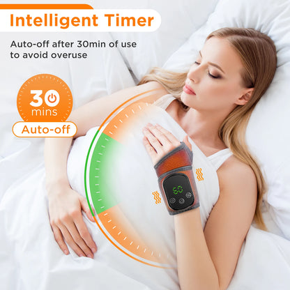 Electric Heated Wrist Massager with Vibration Therapy for Pain Relief