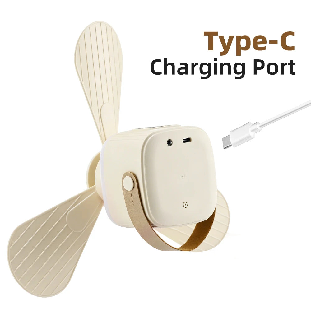 Portable Rechargeable Ceiling Fan with LED Light & Remote Control