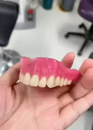Natural Cosmetic Denture Set with Cleaning & Storage Case - 2