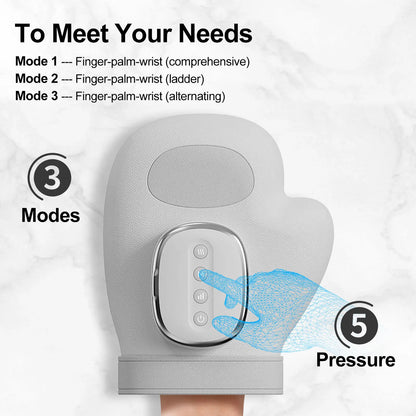 Electric Hand Massager with Airbag Compression and Heat for Pain Relief
