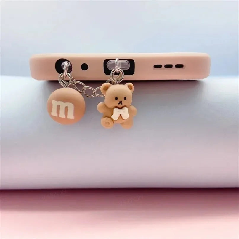 Cute Bear Phone Charging Port Dust Plug & Protection Charm - 4