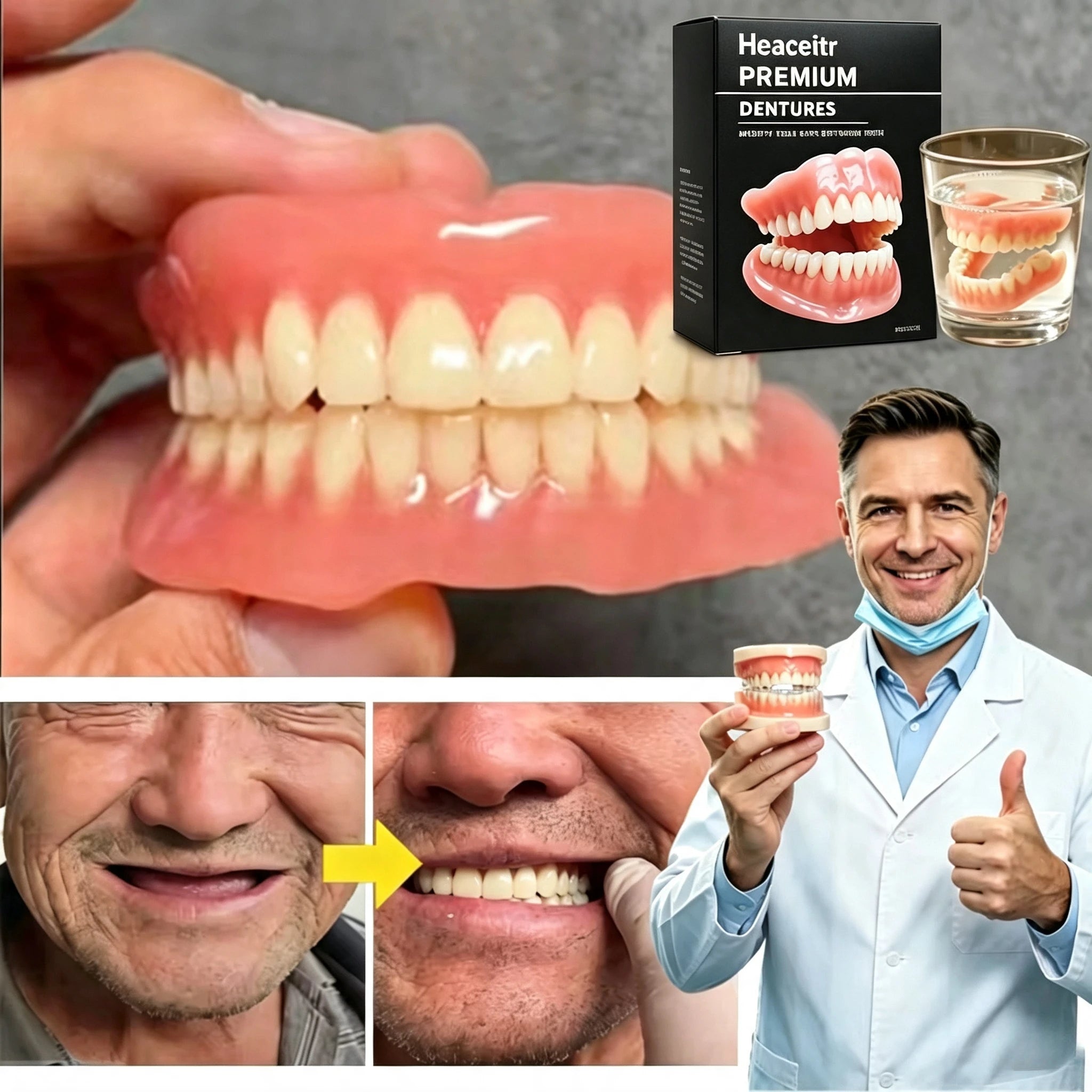 Custom Fit Cosmetic Dentures - Comfortable Silicone Smile Veneers - 4