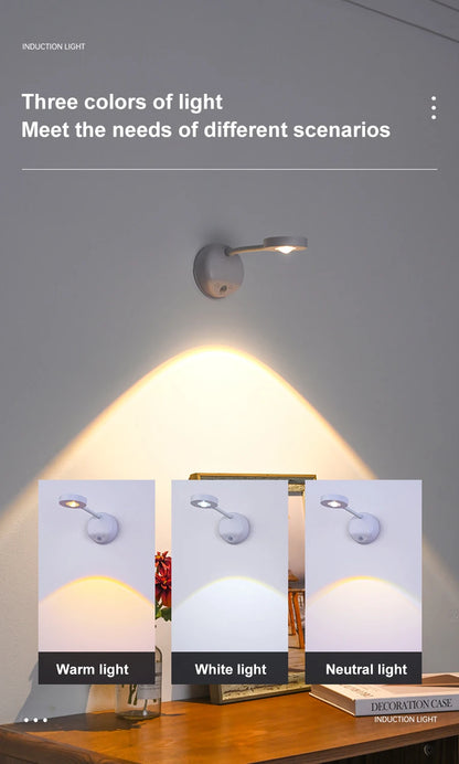 Dimmable Wireless Motion Sensor LED Wall Sconce - Rechargeable Picture Light & Art Spotlight