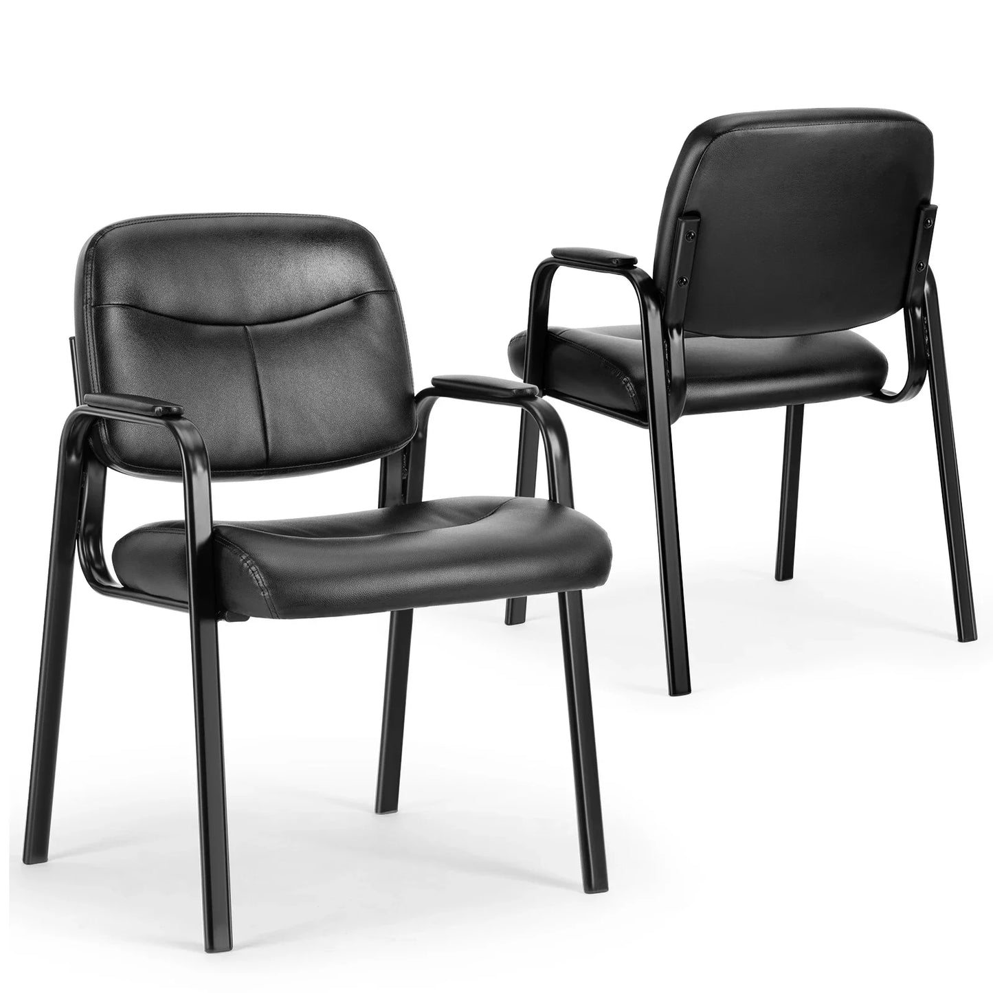 Modern PU Leather Office Guest Chair - Ergonomic Waiting Room Seating