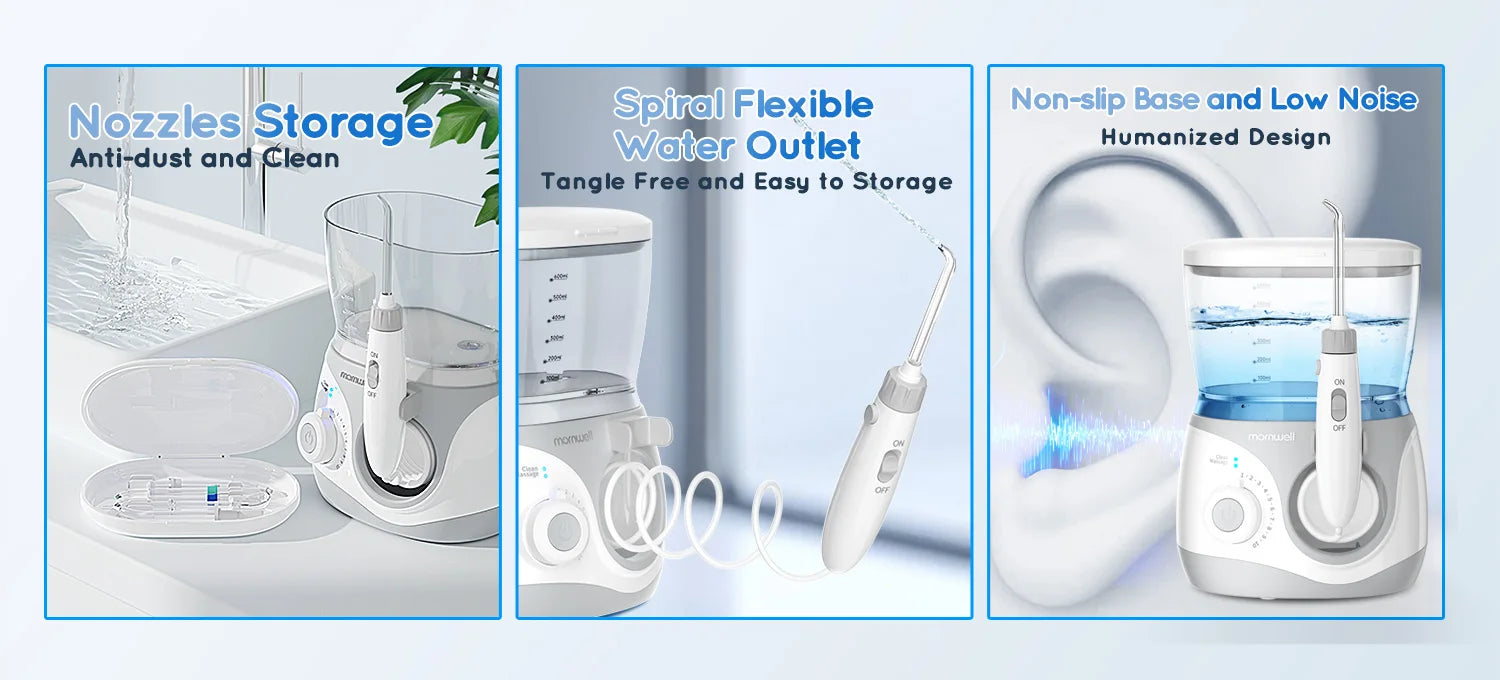Professional Electric Oral Irrigator Water Flosser with 8 Nozzle Heads - 11