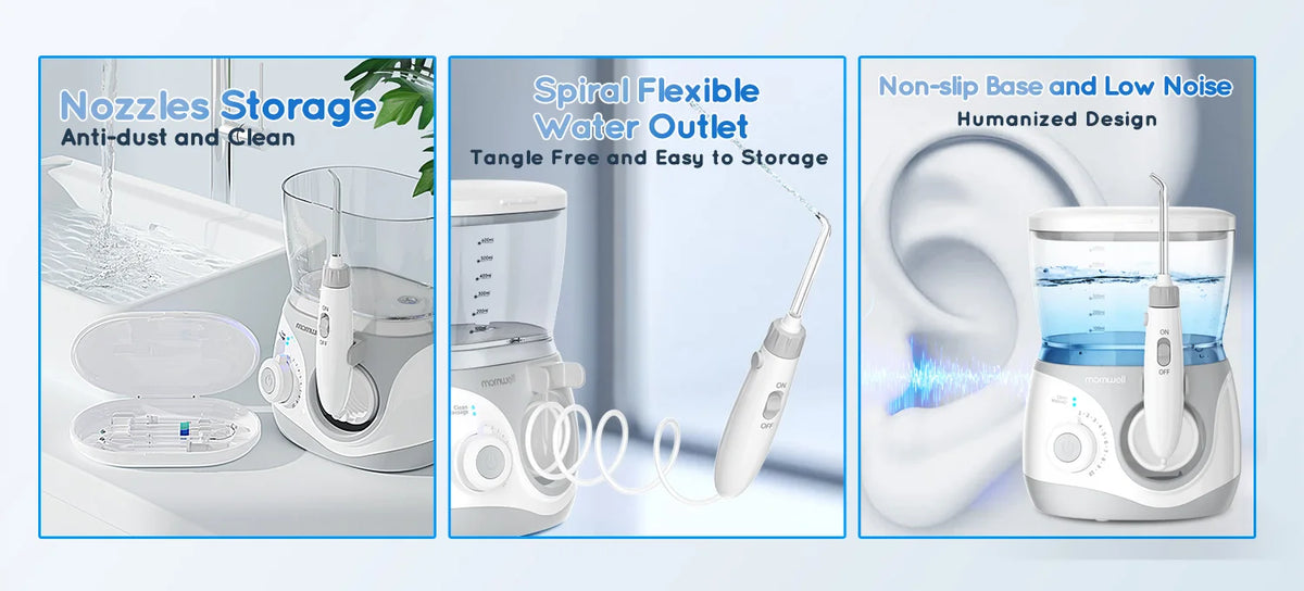 Professional Electric Oral Irrigator Water Flosser with 8 Nozzle Heads