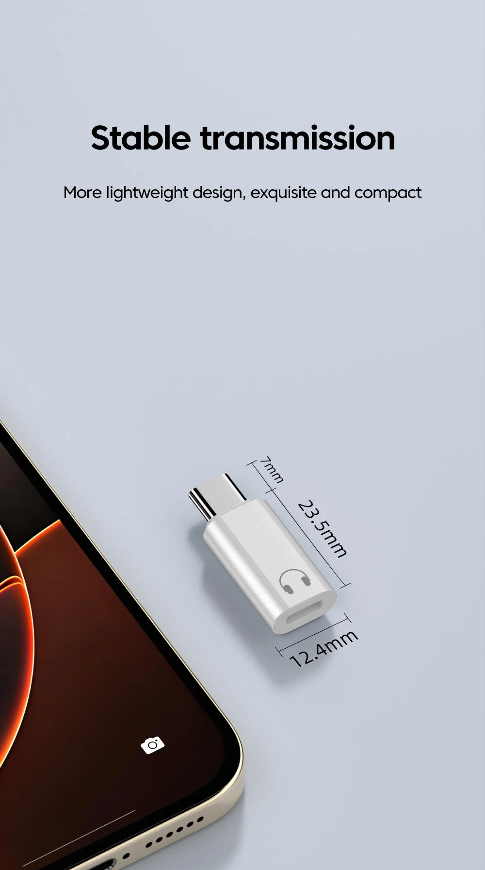 Lightning to USB-C Audio Adapter for iPhone 15 & 16 – Wired Earphone Converter - 14