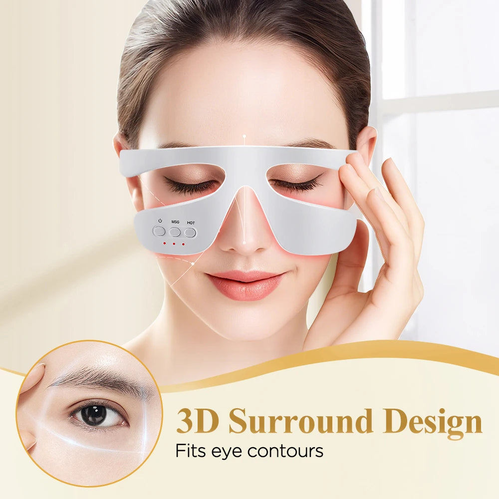 3D LED Red Light Eye Massager with Vibration for Dark Circles & Fatigue Relief - 14