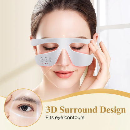 3D LED Red Light Eye Massager with Vibration for Dark Circles & Fatigue Relief