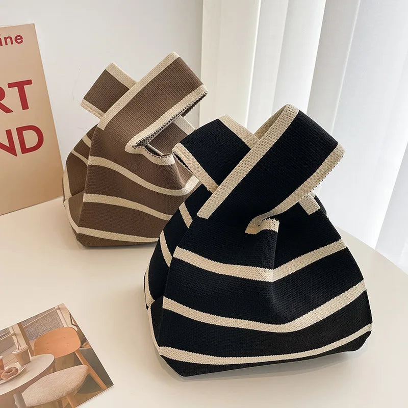 Luxury Knitted Stripe Tote