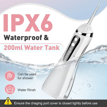 Portable Cordless Water Flosser - Rechargeable Dental Oral Irrigator for Teeth