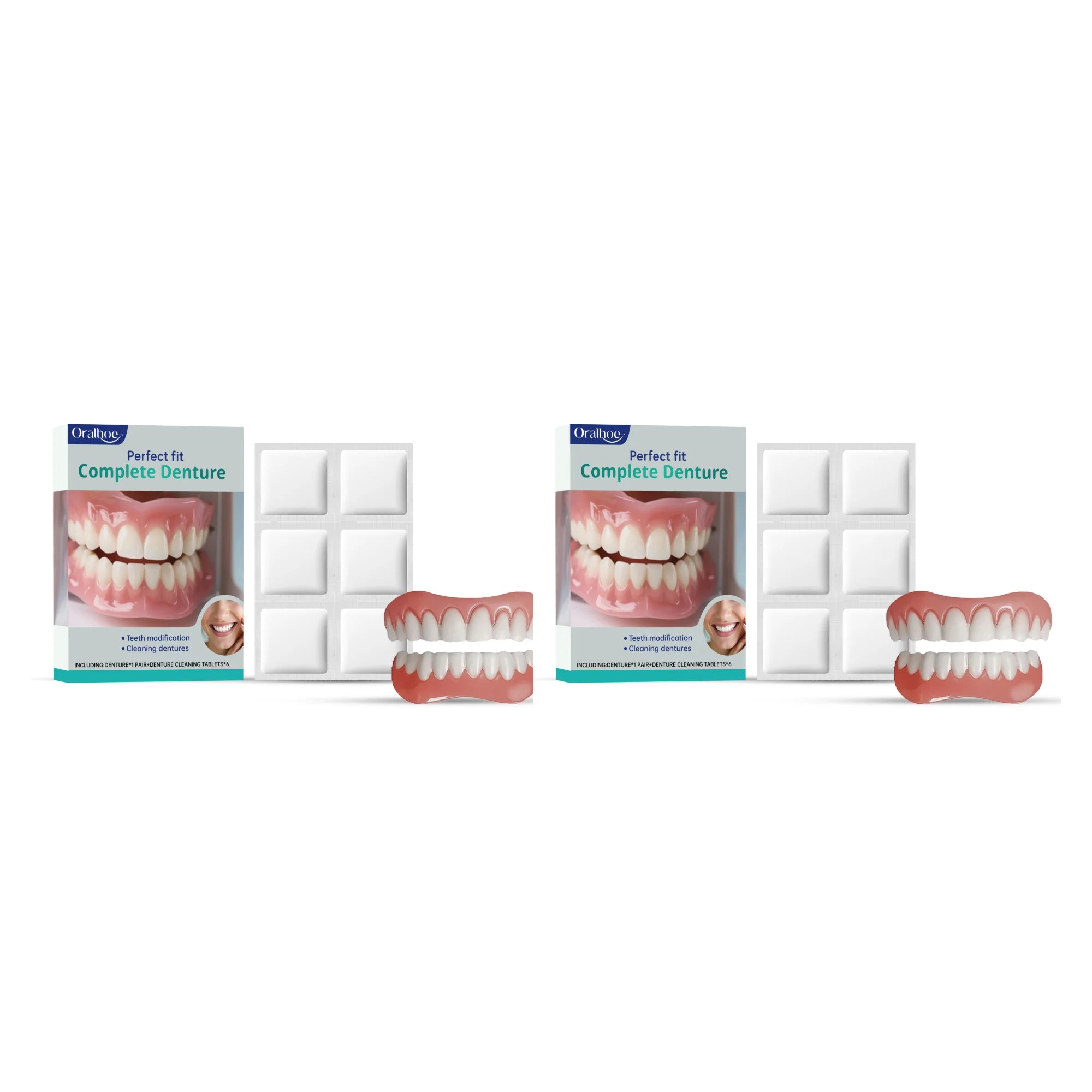 Cosmetic Temporary Denture Kit - Realistic Upper & Lower Smile Veneer - 13