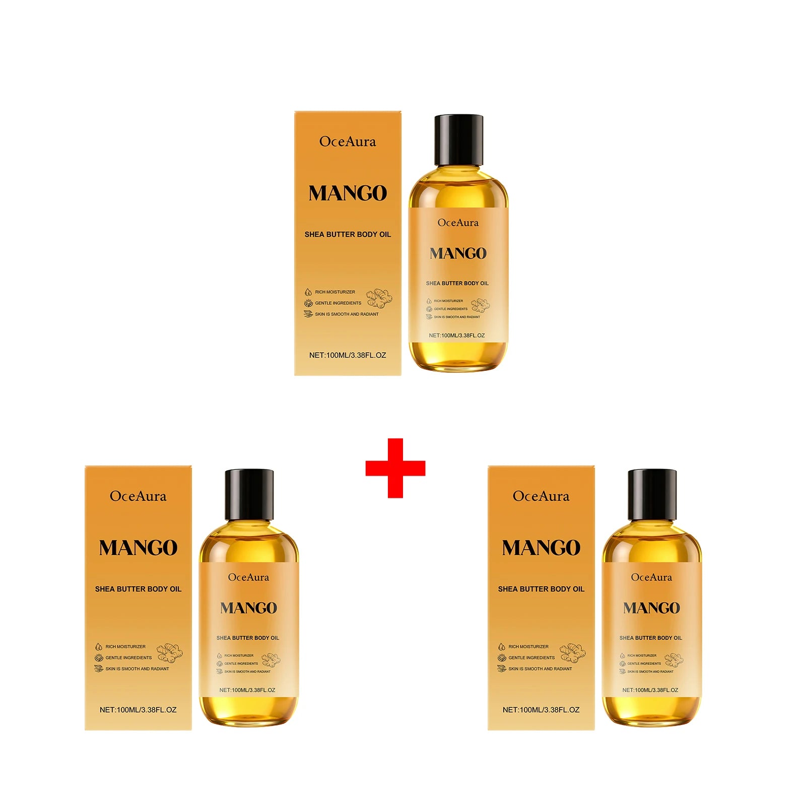 Mango Shea Butter Body Oil - Nourishing Moisturizer for Dry and Rough Skin - 15