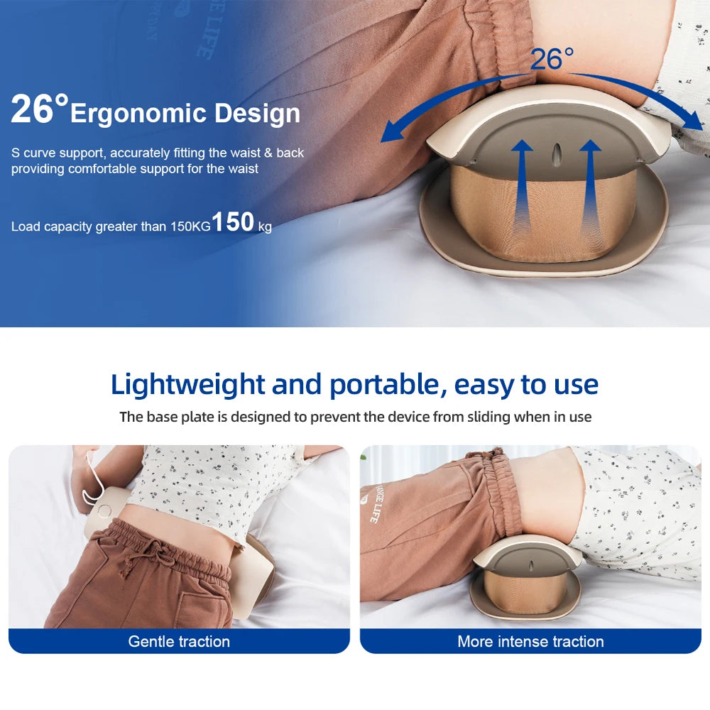 Electric Lumbar Traction Massager with Heat & Vibration