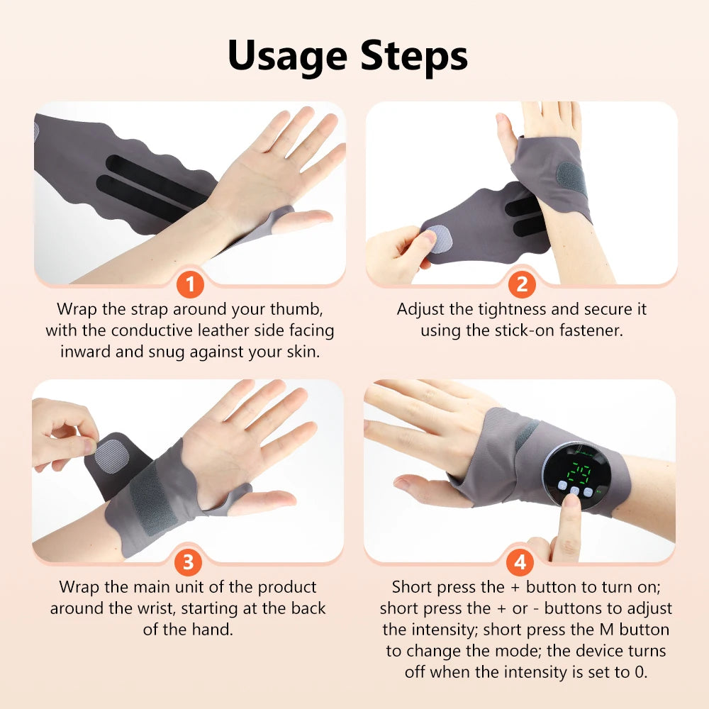 Microcurrent Wrist Massager – Electric Hand & Wrist Support for Pain Relief