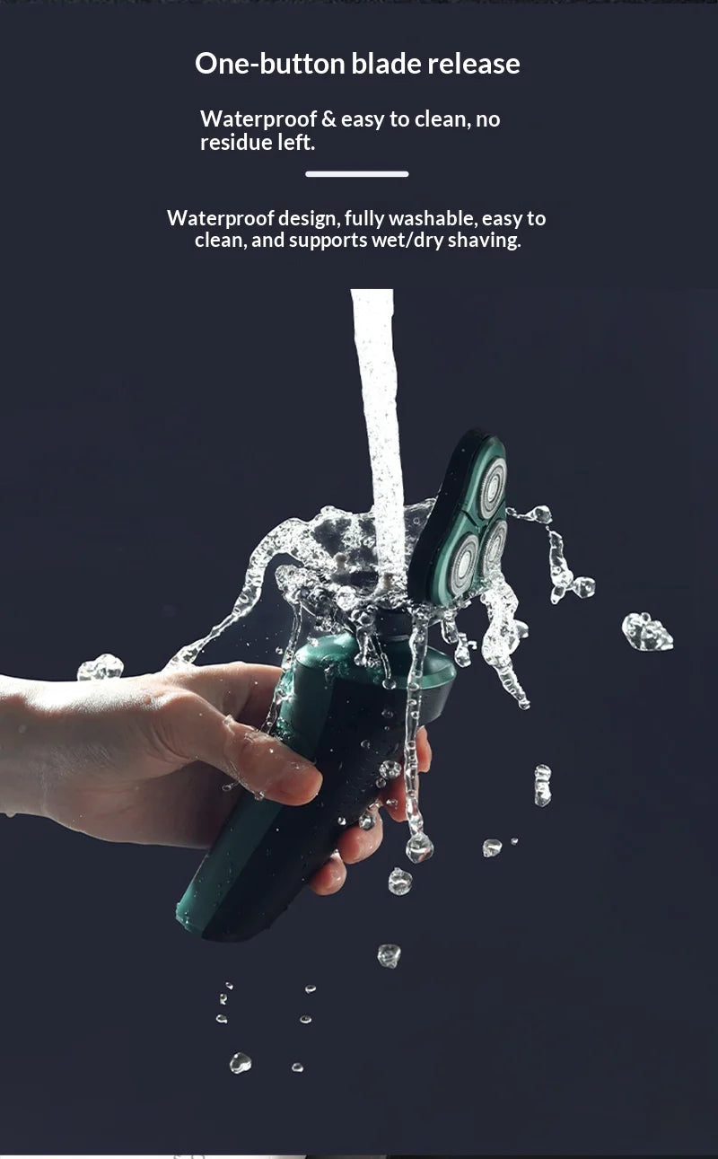 9D Floating Head Electric Shaver - Waterproof Rechargeable Razor