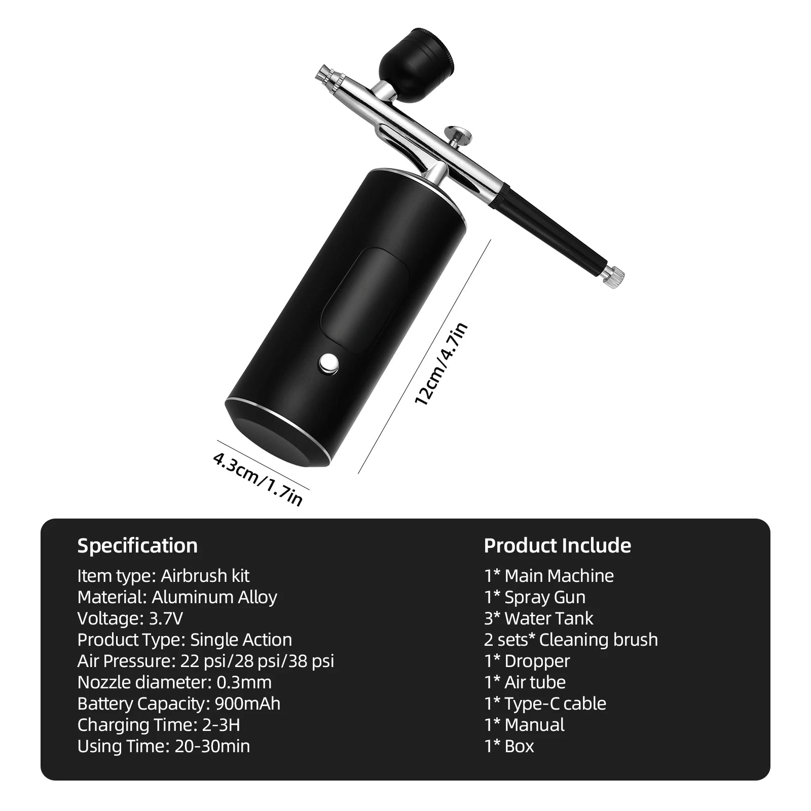 Cordless Airbrush Kit with Compressor for Nails, Cake & Makeup - 13