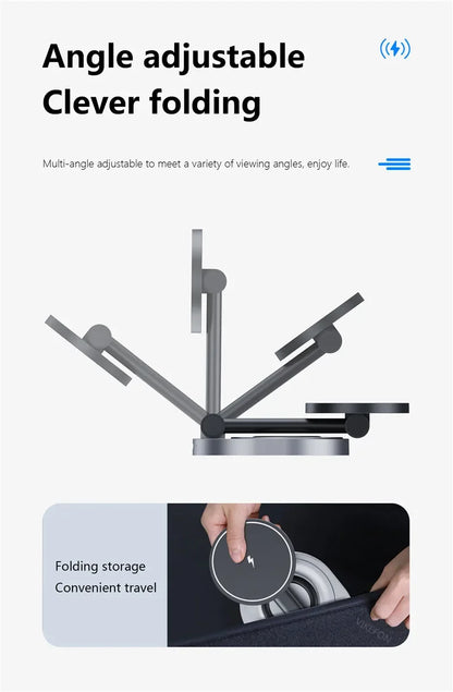2-in-1 Foldable Magnetic Wireless Charging Station for iPhone & Apple Watch