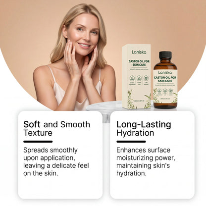 Pure Cold-Pressed Castor Oil for Deep Skin Hydration and Body Massage