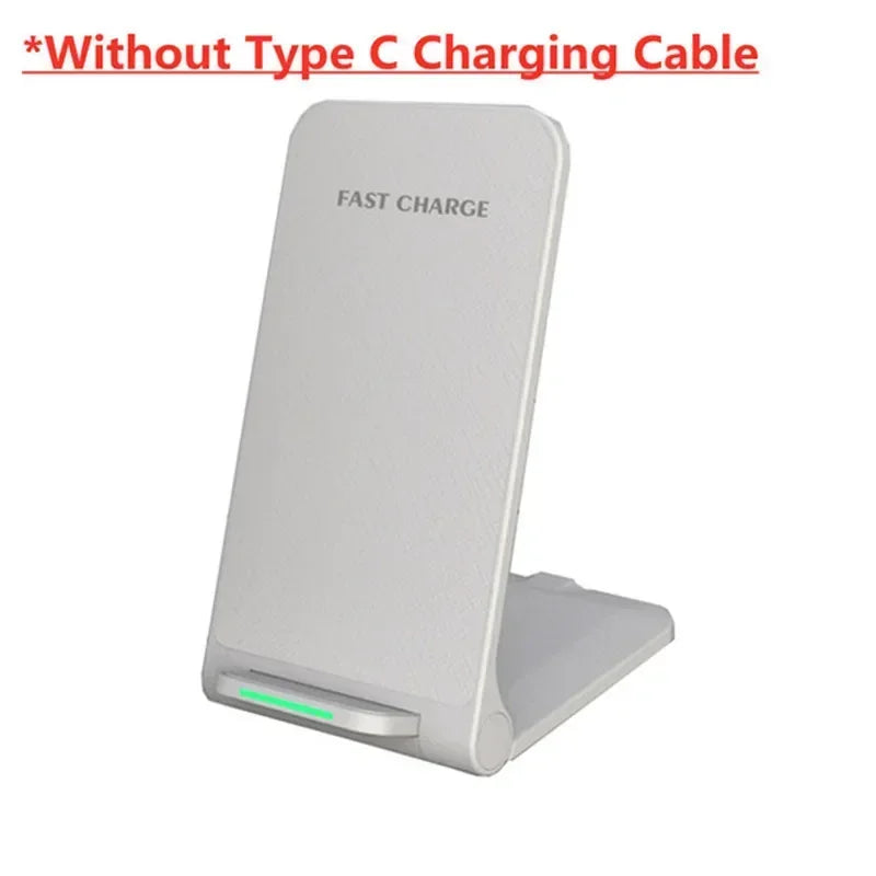 30W Foldable Fast Wireless Charger Stand for iPhone and Samsung Devices