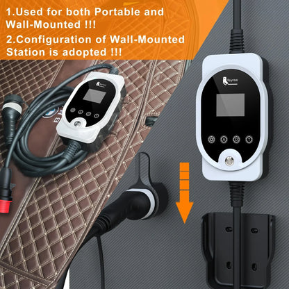 11KW Type 2 Smart EV Wallbox Charger - Portable 3-Phase Electric Car Station