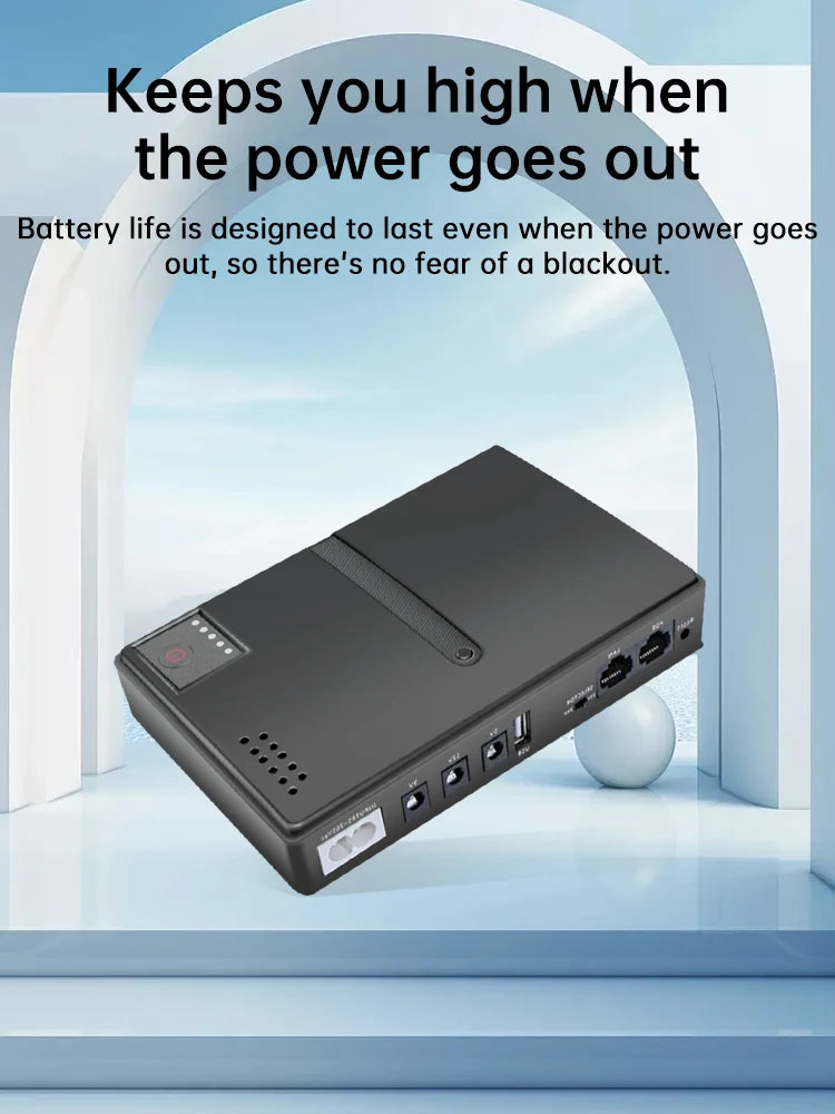Mini DC UPS Battery Backup for Routers, Modems & Cameras 5V/9V/12V